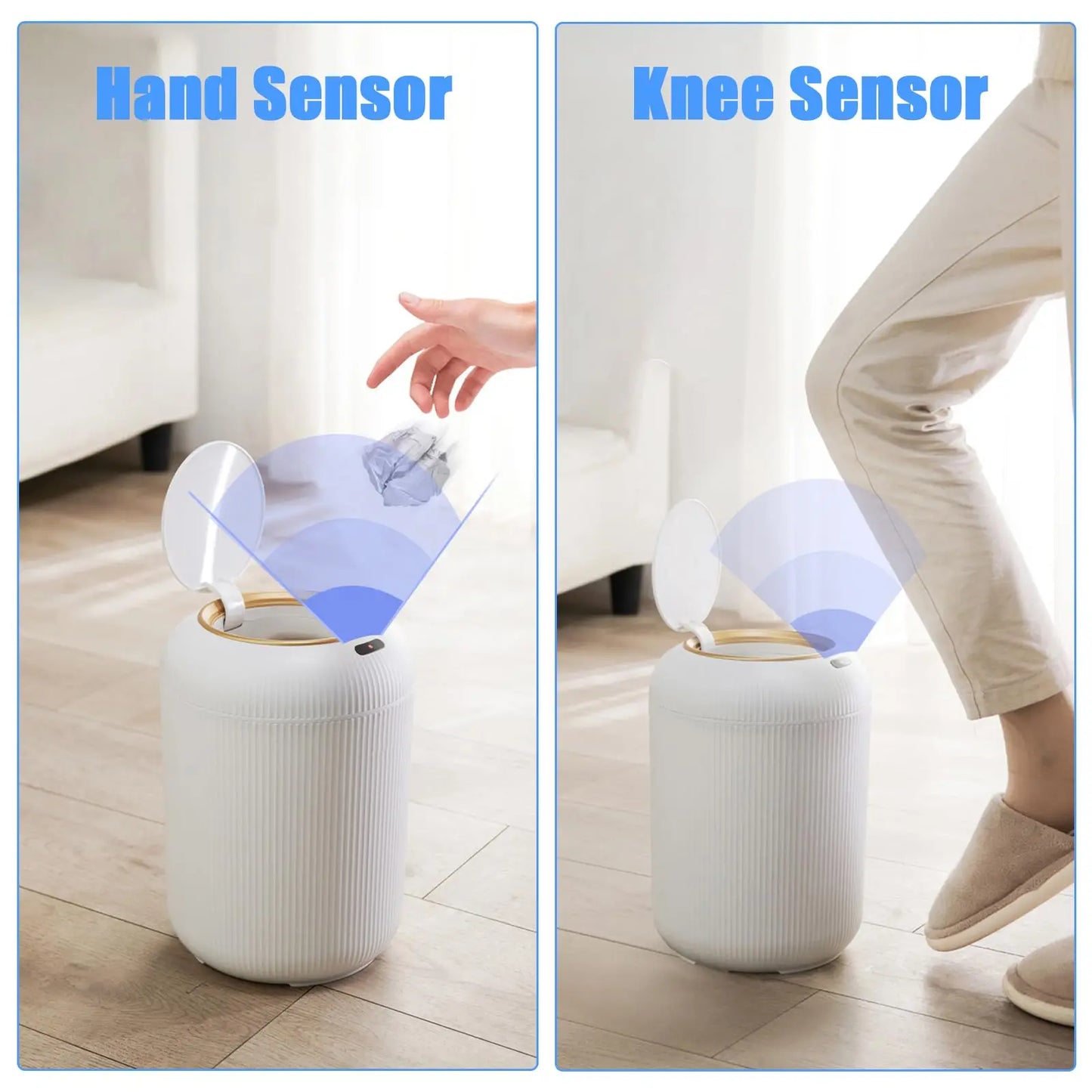Smart Motion Sensor Trash Can - Automatic Plastic Bin for Home  Office