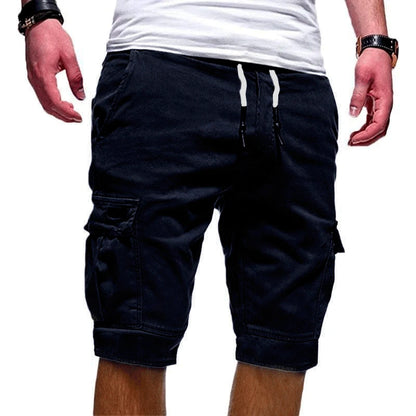 Men's Cargo Shorts – Green Summer Bermuda With Flap Pockets & Drawstring Waist