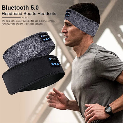 Sports Headband Wireless Headphones Sleep Eye Mask Headset Soft Elastic Comfortable Sports Hair Band Bluetooth Music Earphones