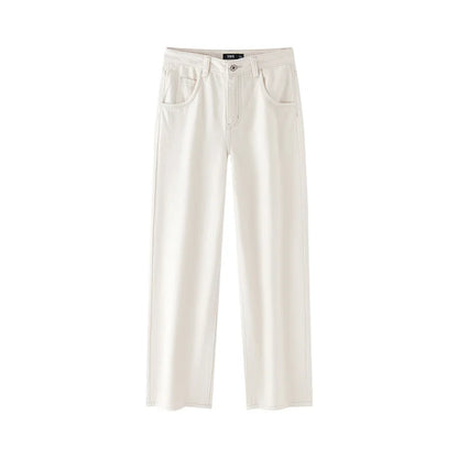 Semir Jeans Women Wide Leg Fleece Lined Comfortable High Waist Winter 2025 New Floor-Length Pants with Leg-Elongating Effect