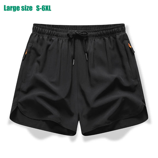 New Men's Sports Casual 3/4 Shorts With Ice Silk Lightweight Sweat-absorbing Outdoor Quick Drying Running Fitness Loose Pants