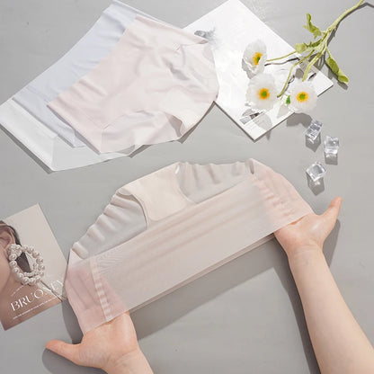 6PCS Summer Ice Silk Seamless Underwear Ladies Summer Ultra-thin Sense Quick-drying Pants Briefs Panties M-XL