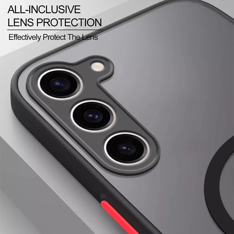 S26 S25 Ultra Plus Case Armor Matte Magnetic For Samsung Galaxy S26 S25 S24 S23 Ultra Plus Cases Frosted Wireless Charge Cover