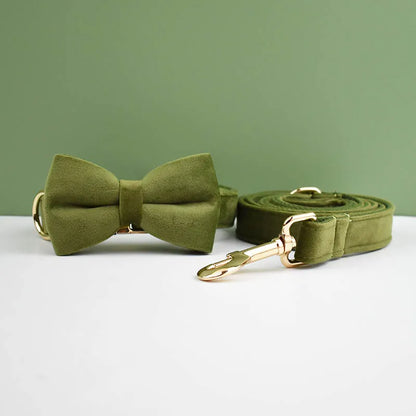 Velvet adjustable dog CollarLeash，Gold dog Collar and leash set，Dog Collar Leash and harness set strong large dog
