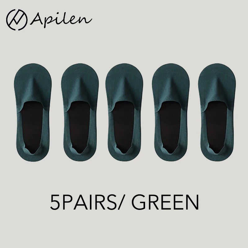 Men Breathable Socks - Summer Mesh Knit Thin Cotton Non Slip Invisible Socks