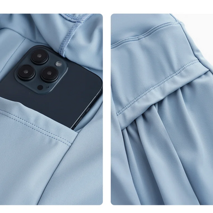 DRUR 2pcs Tennis Skirt Set Women Summer Sports Suit 2 Piece Fitness Top Skort Sets Ladies Golf Wear Set Sportswear Outfits 2025