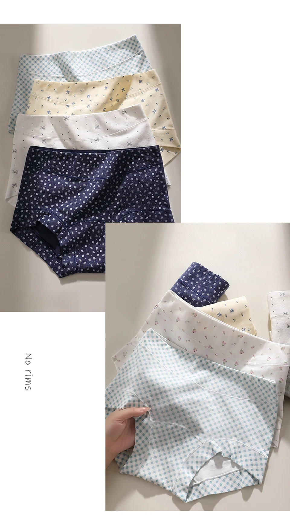 FallSweet 5/10PCS Plus Size Cotton Panties Seamless Women Mid-Rise Underwear Soft Breathable Underpants Briefs Female Lingerie