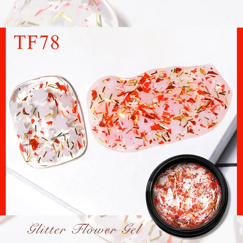 Pink Dried Flower Gel Nail Polish - Natural Flower Fairy Art Soak Off UVLED Varnish