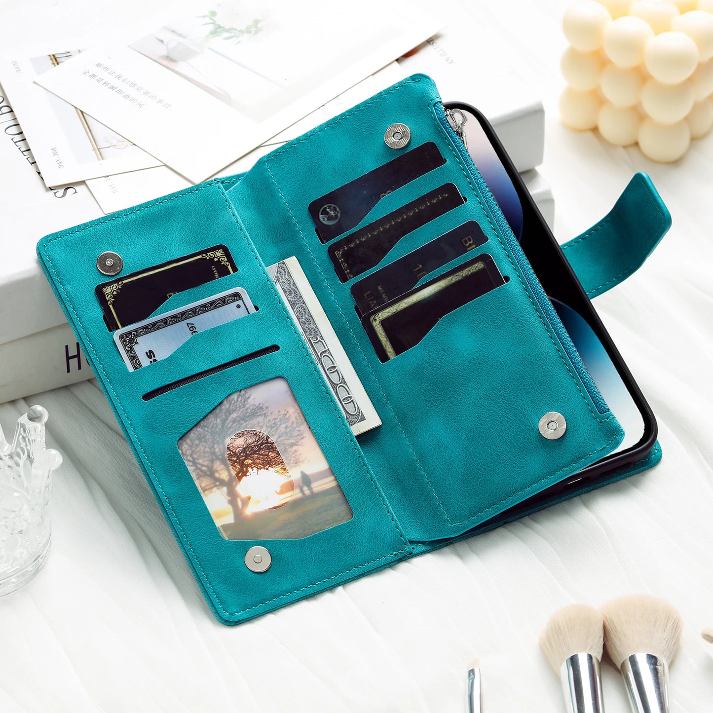 Leather Flip Case For Samsung Galaxy S26 S25 S23 S24 Ultra S22 S21 Plus S20 FE + Note 20 10 9 Card Wallet Embossing Phone Bag
