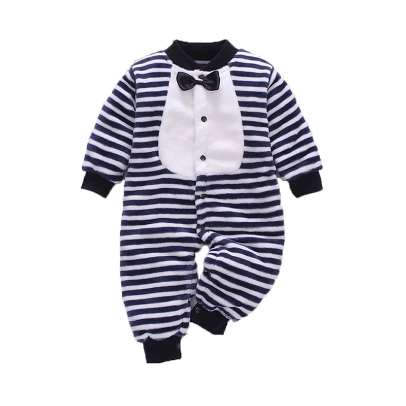 Baby Romper - Soft Flannel Infant Jumpsuit With Elastic Cuffs | Newborn Clothes