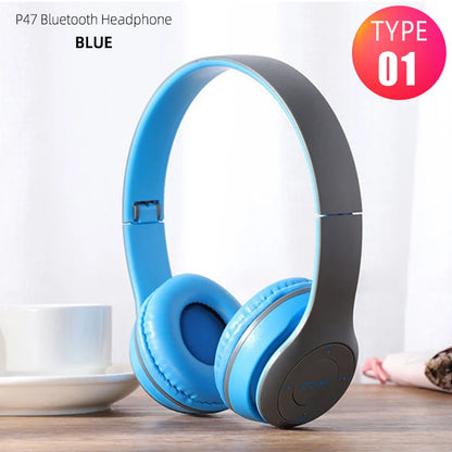 Handsfree Wireless Headphones Noise Canceling Headphone memory Card Earphone P47 headset Bluetooth Head Phone for iPhone Huawei