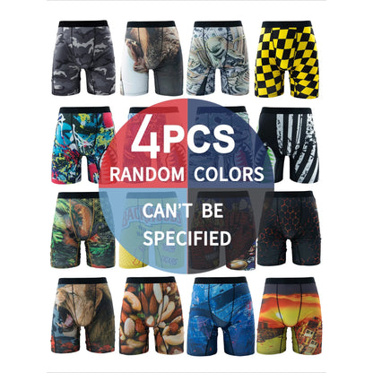 4/5Pcs Men Sexy Underwear Boxers Breathable Summer Men's Panties Fashion Print Underpants Male Plus Size L-XXL Man Boxers Trunks