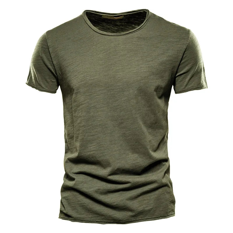 Cotton Men T-Shirt - V-Neck Slim Fit Tee | Breathable Lightweight Summer Top