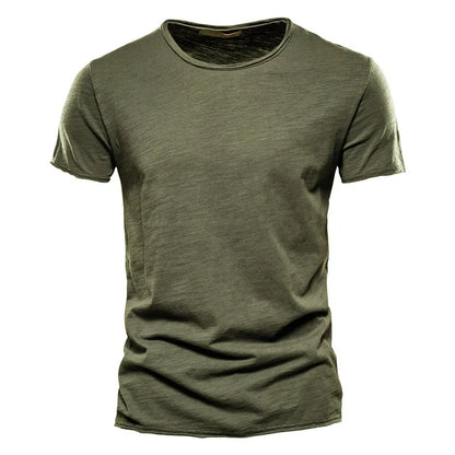 Cotton Men T-Shirt - V-Neck Slim Fit Tee | Breathable Lightweight Summer Top