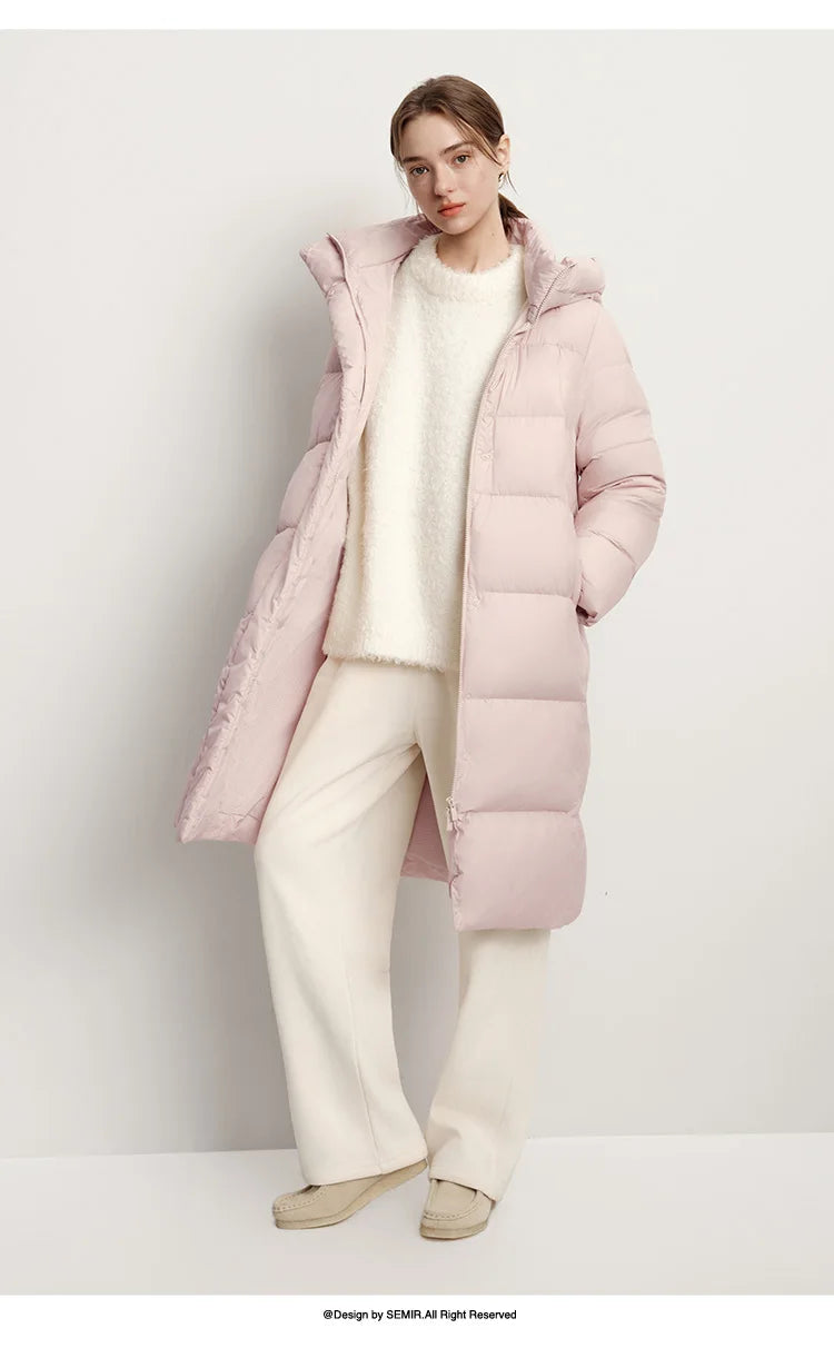 Women Down Jacket - Lightweight Waterproof Winter Coat With Self Heating Lining & Hood