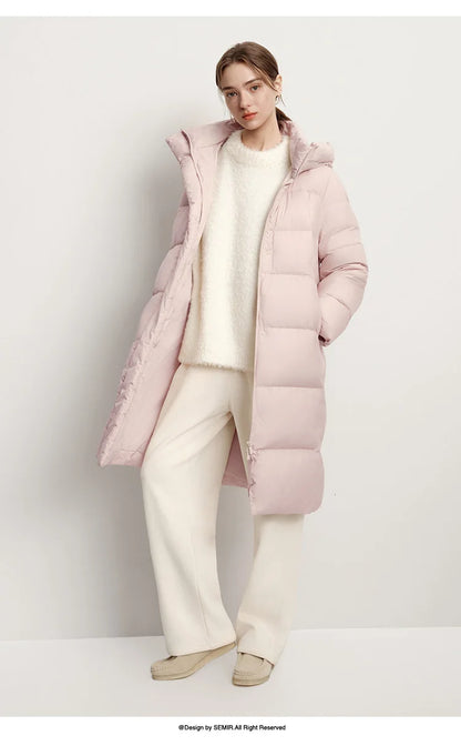 Women Down Jacket - Lightweight Waterproof Winter Coat With Self Heating Lining & Hood