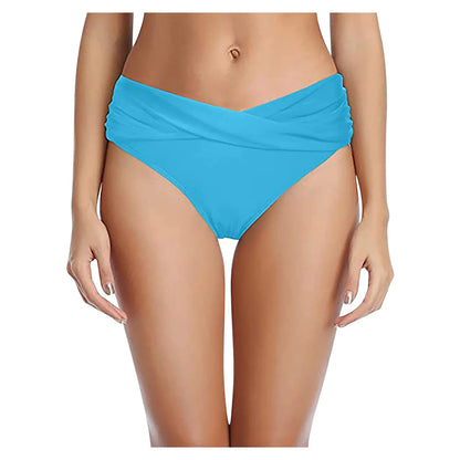 Women's Various Patterns Classic High Quality Low Waist Ruched Bikini Panties Fashionable Summer Thin Comfy Swimsuit Briefs