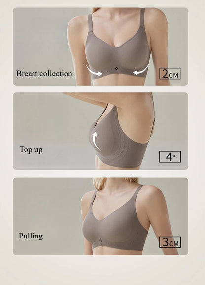 Seamless Push-Up Bra - Wireless Comfortable Jelly Bra with Adjustable Straps