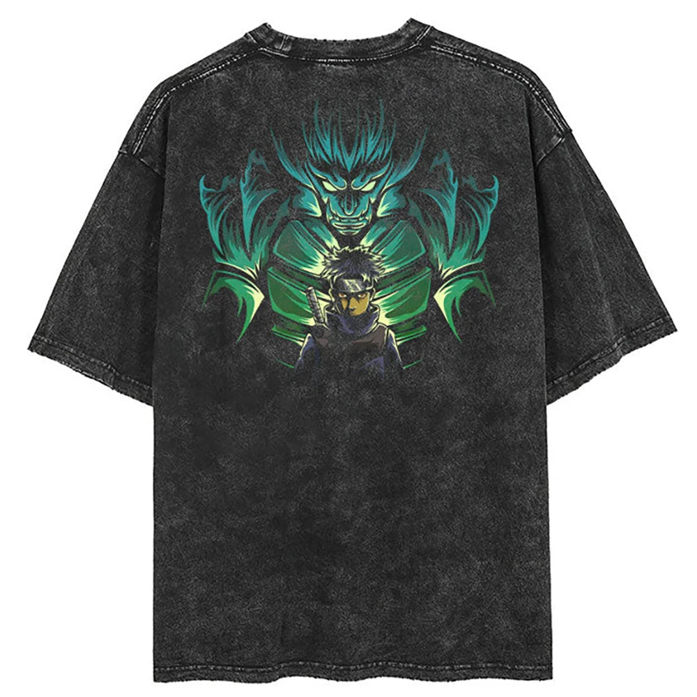 Hip Hop Streetwear T Shirt Japanese Anime Naruto Print T-Shirt Men Harajuku Cotton Tshirt Summer Short Sleeve Tops Tees