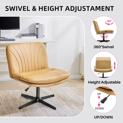 Adjustable Office Chair - Swivel Desk Chair with Double Cushion & Lumbar Support