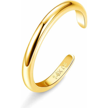 14K Gold Plated Toe Rings for Women Adjustable Toe Ring Open Band Toe Ring Summer Beach Foot Jewelry Gift