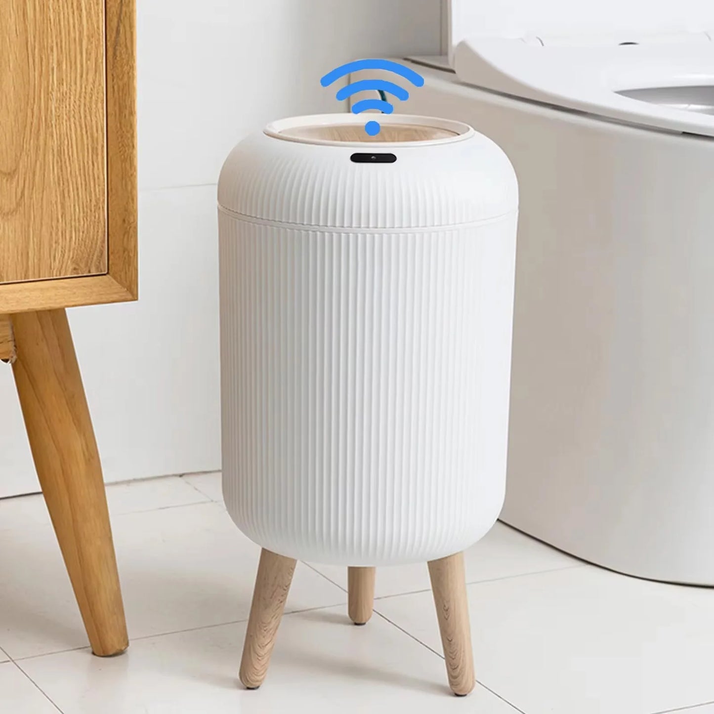 Smart Motion Sensor Trash Can - Automatic Plastic Bin for Home  Office