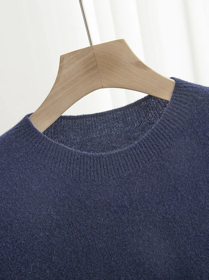 Men Classical T-shirt 100% Merino Wool Sweater O-neck Short Sleeve Pullover Smart Casual Basic Clothing Cashmere Knitwear Tops
