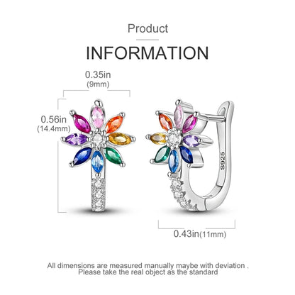 Sterling Silver Hoop Earrings – Zirconium Star Drop Style For Women’s Anniversary Jewelry Gift