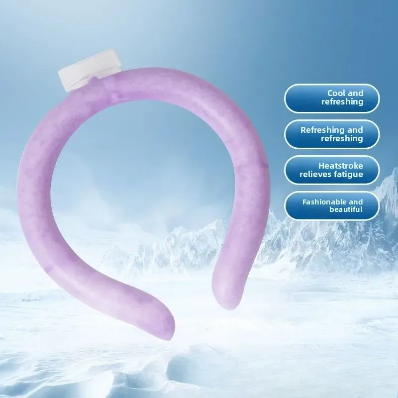 1 Pcs Cooling Neck Wraps, Reusable Ice Neck Cooler Wearable Neck Cooling Tube Neck Cooling Ring Hands Free Gel for Hot Weather