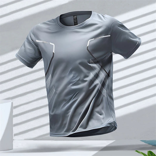 Men's T-shirts Sports Run T Shirts Outdoor Workout Quick-drying Breathable Short Sleeve Casual Round Neck Tops Summer Loose Tees