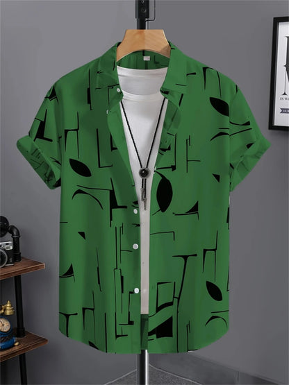 Simple Men's Shirt 3D Printed Retro Fashion Topshort Sleeve Beach Sweatshirt Street Hawaii Short Sleeved Shirt Men's Clothing