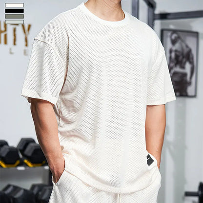 Men Gym Muscle Shirt - Quick Dry Workout Tee, Loose Fit Running & Training Top