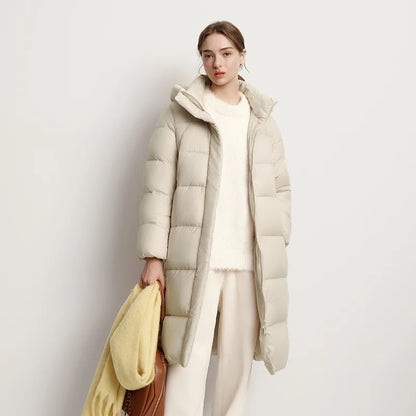Women Down Jacket - Lightweight Waterproof Winter Coat With Self Heating Lining & Hood