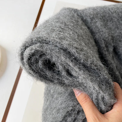 Wool Blend Scarf - Winter Thermal Scarf Women & Men | Soft Mohair Shawl, Keep Warm Muffler