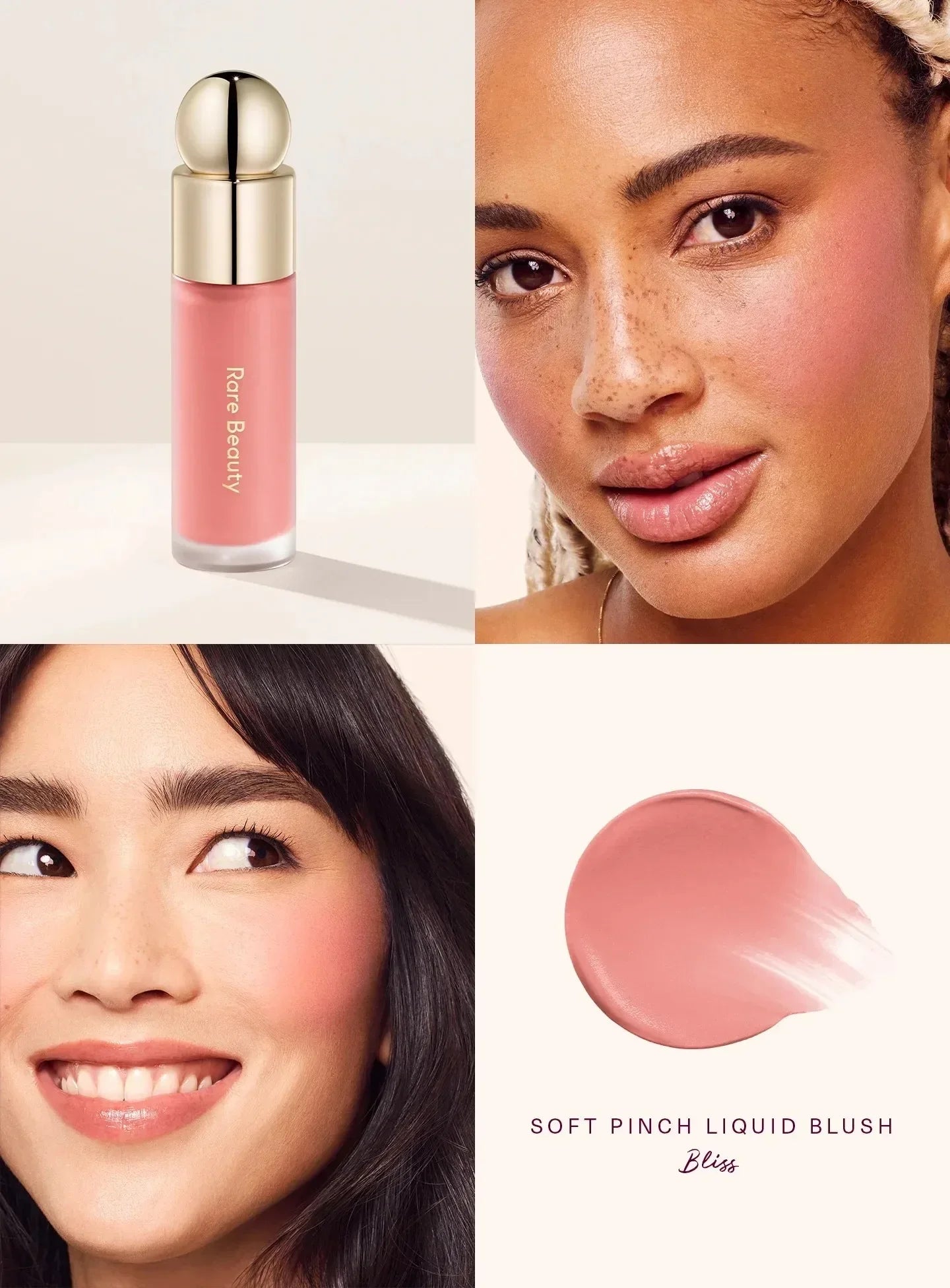 Rare Beauty Happy Joy Lucky Love Liquid Blush Silky and Glide On Smooth Long Lasting Plump Seamless Dewy Women Cosmetic Makeup