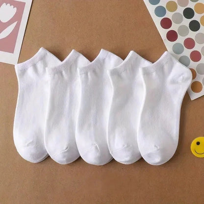 5/10 Pairs Men's  Boat Socks Business Sport Sweat Absorption Mature Summer Autumn Solid Color Non Pilling Versatile Ankle Socks