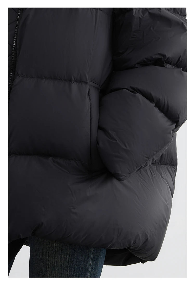 CHIC VEN Women Down Coats Long Sleeve New Soft Solid Lightweight Bread Down Jacket Female Warm Coat Lapel Outerwear Winter 2023