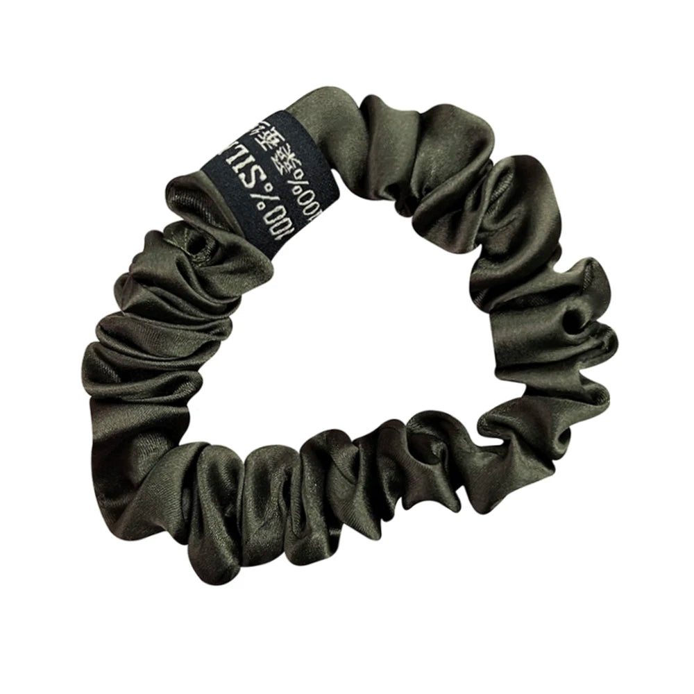100% Pure Mulberry Silk Scrunchies Hair Bands Ties Gum Elastics Ponytail Holders for Women Girls Hair Accessories 19 Momme 1.5CM