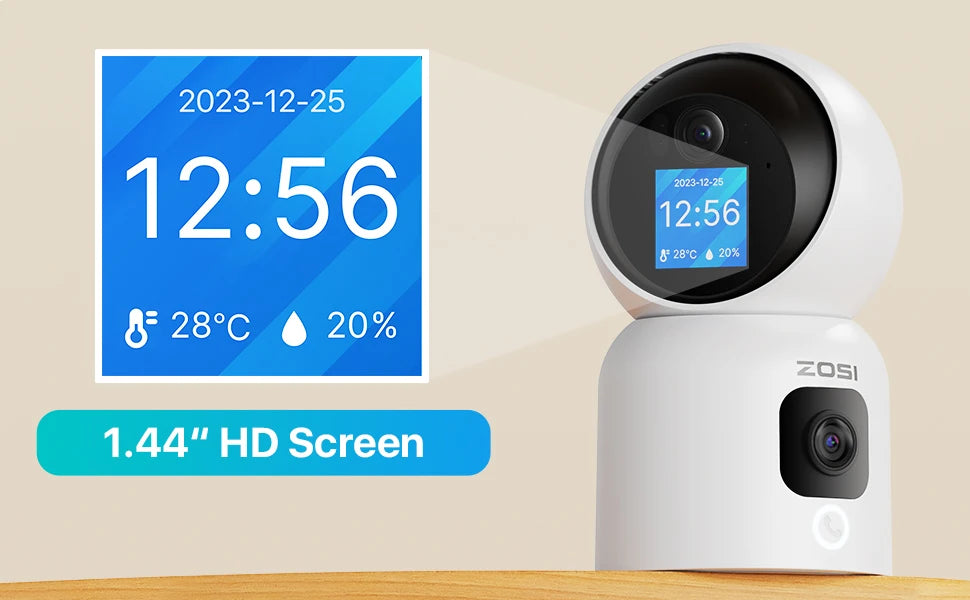 ZOSI C528 6MP/4MP HD Dual-Lens Indoor WiFi Security Camera Plug-in 360° Views Pan/Tilt Home Surveillance Baby/Pet Dog Monitor