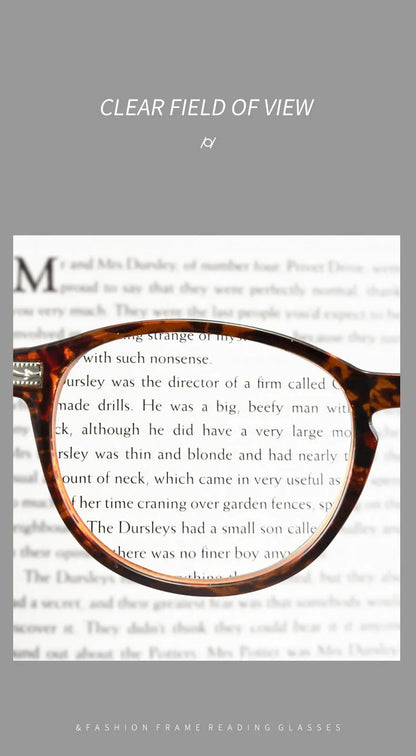 Reading Glasses Unisex – Small Round Frame Anti Blue Light Eyewear With Plastic Titanium Frame