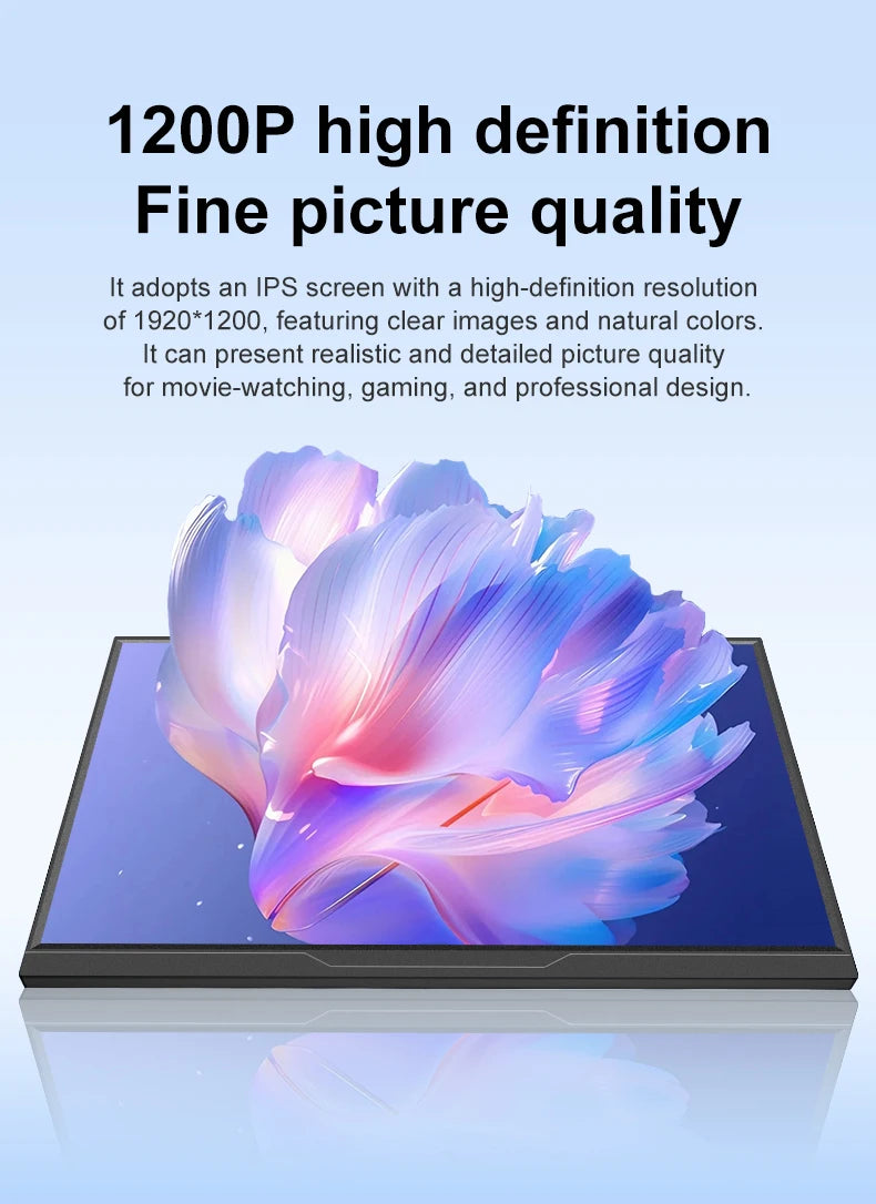 16inch Portable Monitor - USB C Portable Display | IPS Panel Slim Travel Monitor