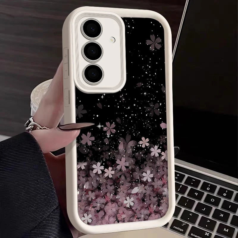 Cherry Blossom Silicone Case For Samsung Galaxy S25 Edge S26 S24 S23 Ultra S24 FE A57 A55 A37 A15 A16 A17 A35 A56 5G TPU Cover
