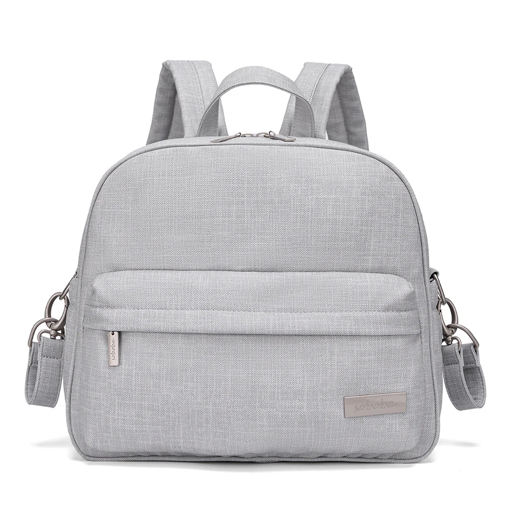 Soboba Stylish Diaper Backpack for Women Solid Fashion Waterproof Large Capacity Multi-funcional Nappy Changing Bag with 2 Strap