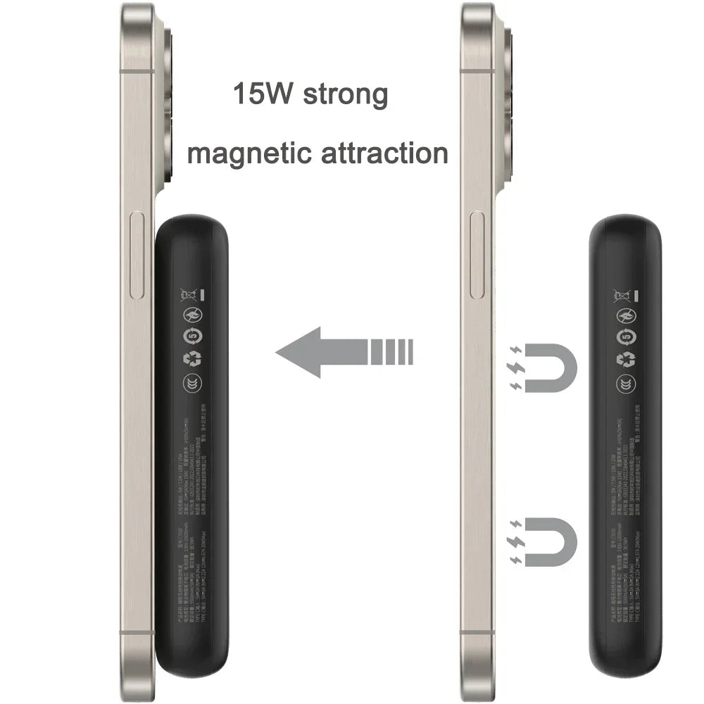 【CCC 3C Certified】10000mAh Magnetic Wireless Power Bank PD20W Fast Charging for iPhone Samsung Xiaomi Type-C External Battery