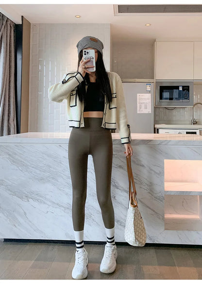 Seamless Leggings Women – High Waist Brushed Shark Fitness Pants | Slim Fit