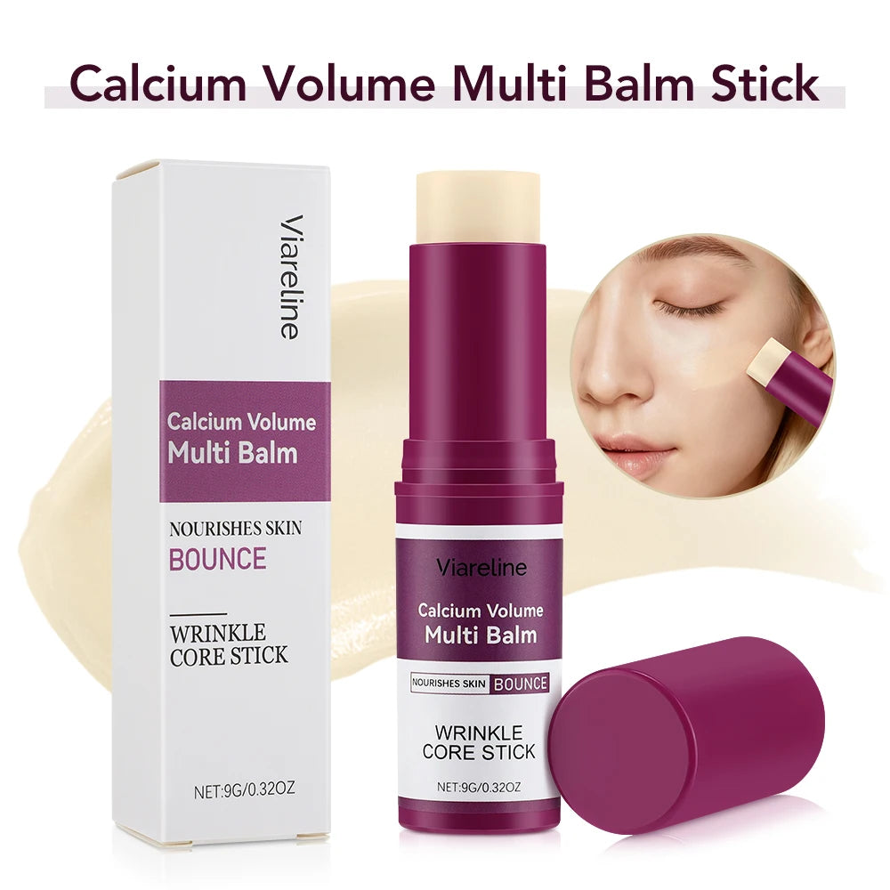 Calcium Volume Multi Balm Korean Skincare Stick,Face & Eye Cream,Collagen Deep Moisturizing Anti-Wrinkle,Suitable for Pre Makeup
