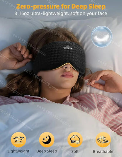 Bluetooth Music 3D Sleeping Eye Mask Wireless Headphones Breathable Light Blocking Air Travel Smart Elastic Sleep Headband