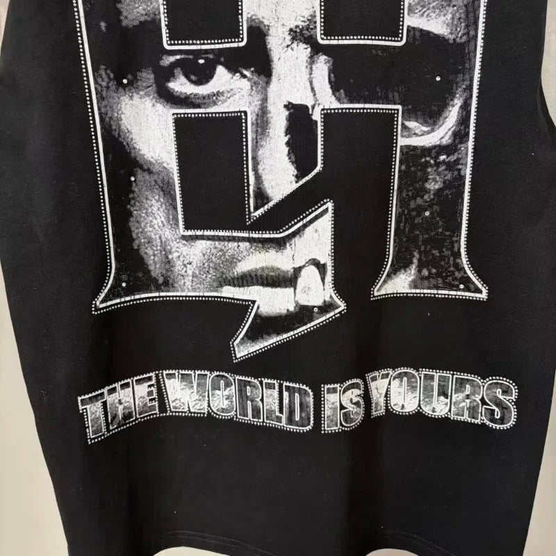 26SS Y2K High Quality American Retro Trendy Fashion Tops LIFE HUSTLERS 100% cotton large size loose Men's Women's T-Shirt