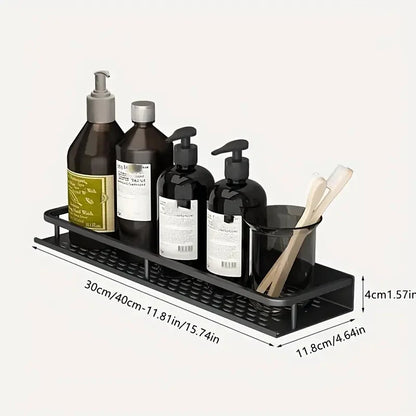 Wall-Mounted Aluminum Bathroom Storage Rack - Cosmetic Organizer