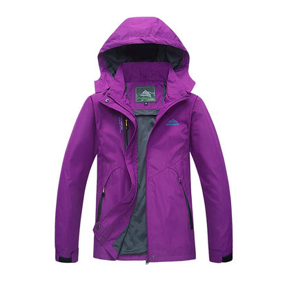Waterproof Hiking Jacket - Women's Breathable Windproof Camping Coat With Adjustable Hood